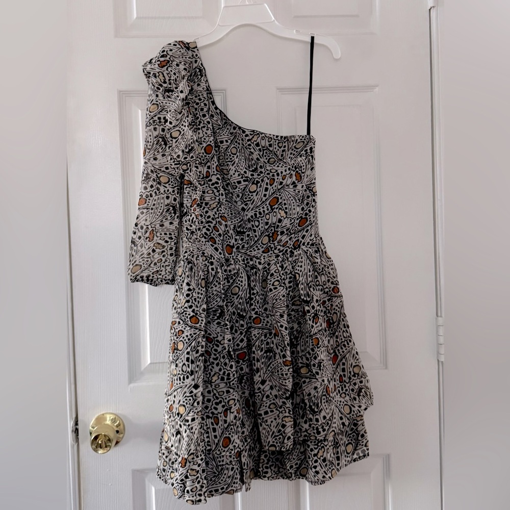 One Shoulder Ruffle Mini Dress - Picture 2 of 3